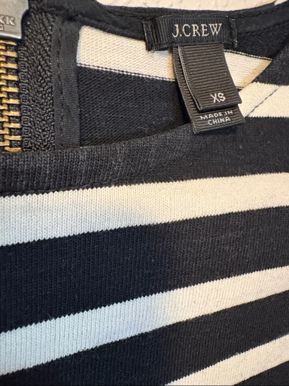 J. Crew Black & Cream Stripe Top XS